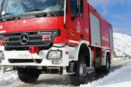 Διάσωση αυτοκινήτου Ψηλορείτη πάγος ορεινή περιοχή