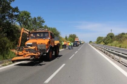 εργασίες συντήρησης πρασίνου δρόμο αεροδρόμιο Θεσσαλονίκης