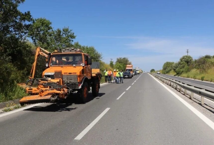 εργασίες συντήρησης πρασίνου δρόμο αεροδρόμιο Θεσσαλονίκης