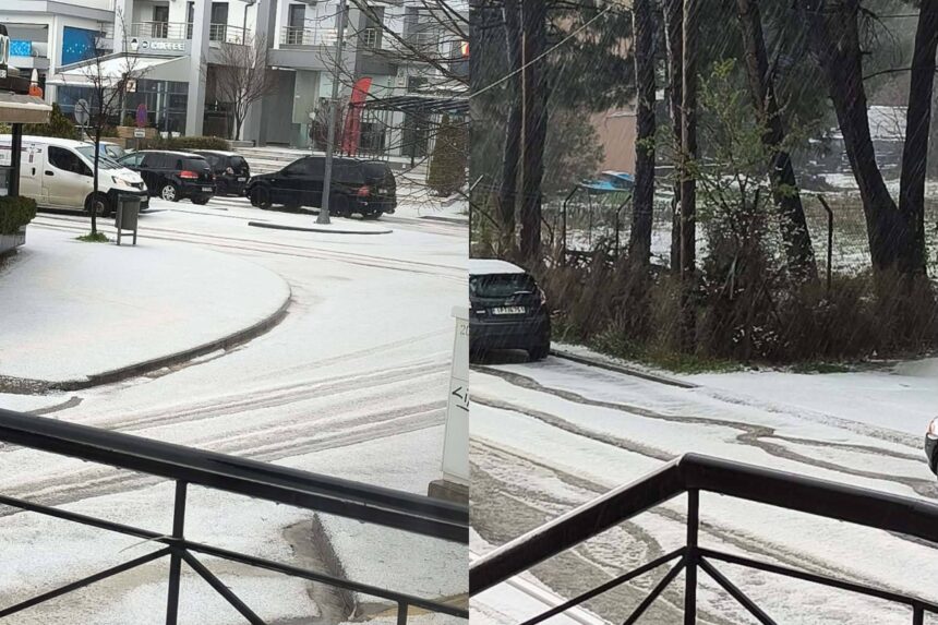Χαλαζόπτωση Πολύγυρος Χαλκιδική άσπρισε