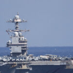 Αεροπλανοφόρο USS Gerald R. Ford με φωτιά στη Μέση Ανατολή