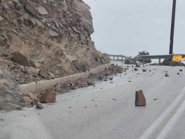 Κατολισθήσεις Κάρπαθος δρόμος Σπόα Όλυμπος