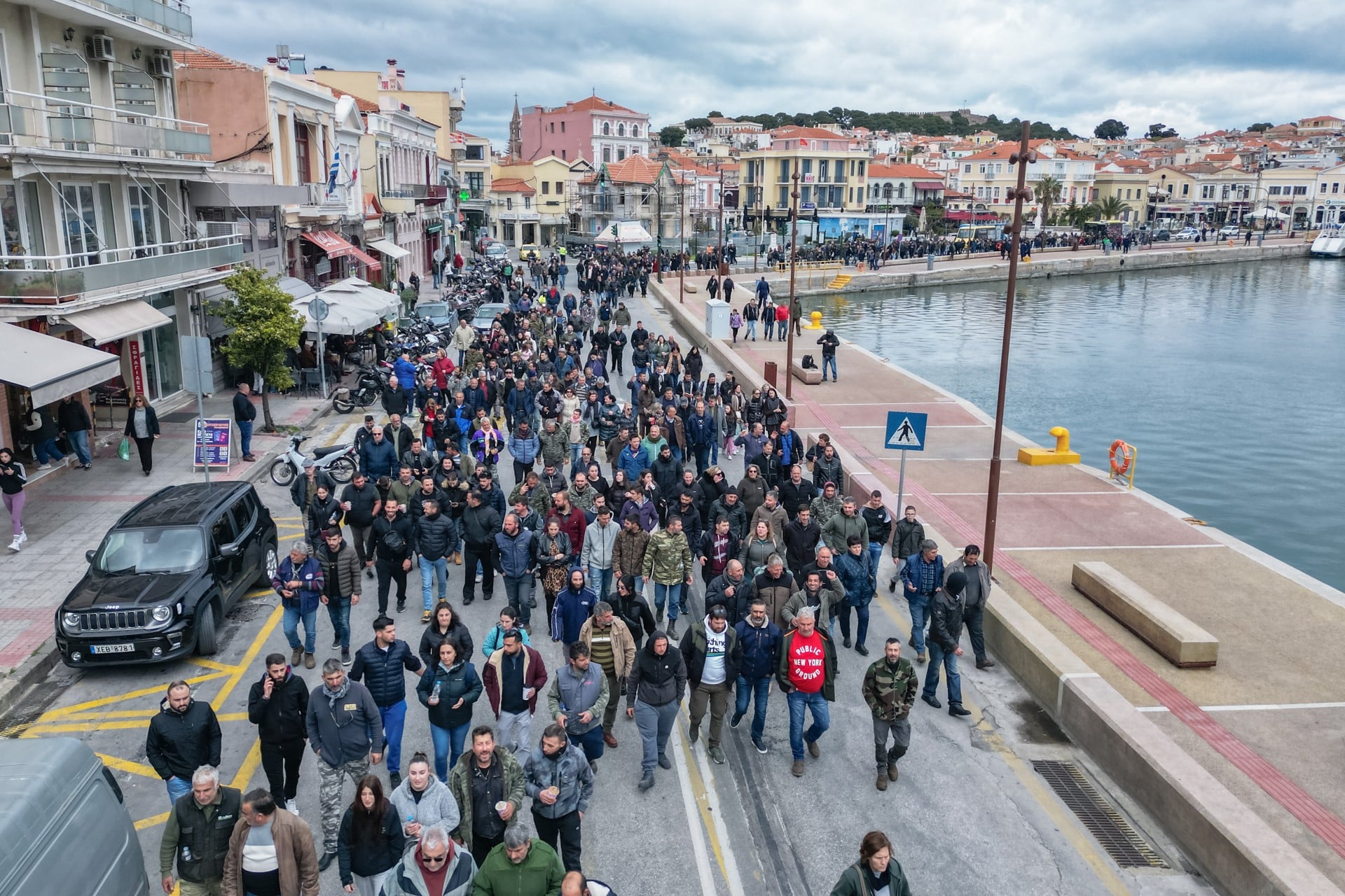 Διαμαρτυρία κτηνοτρόφων Λέσβου λιμάνι Μυτιλήνης