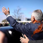 Ρεζά Παχλαβί στο Βερολίνο με κόκκινη μπογιά