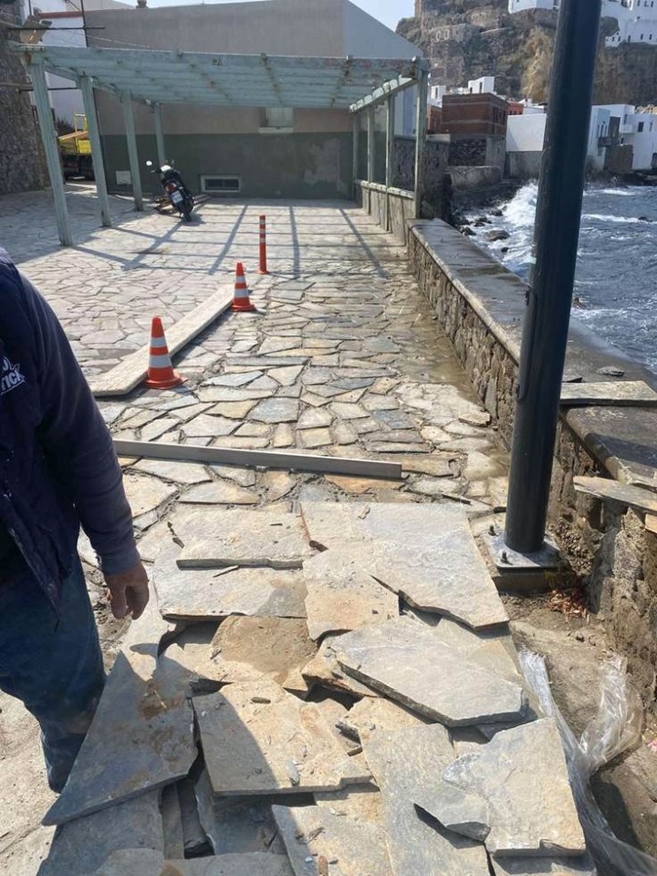 αποκατάσταση παραλιακού μετώπου Μανδράκι Νίσυρου