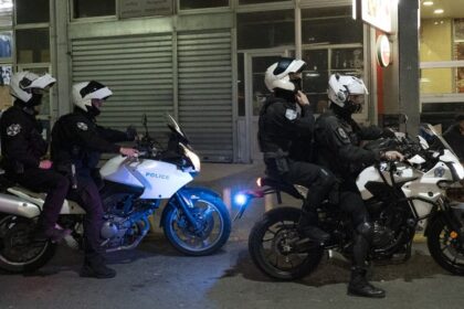 Δίκυκλο ΕΛ.ΑΣ. Θεσσαλονίκη μετά τη σύγκρουση