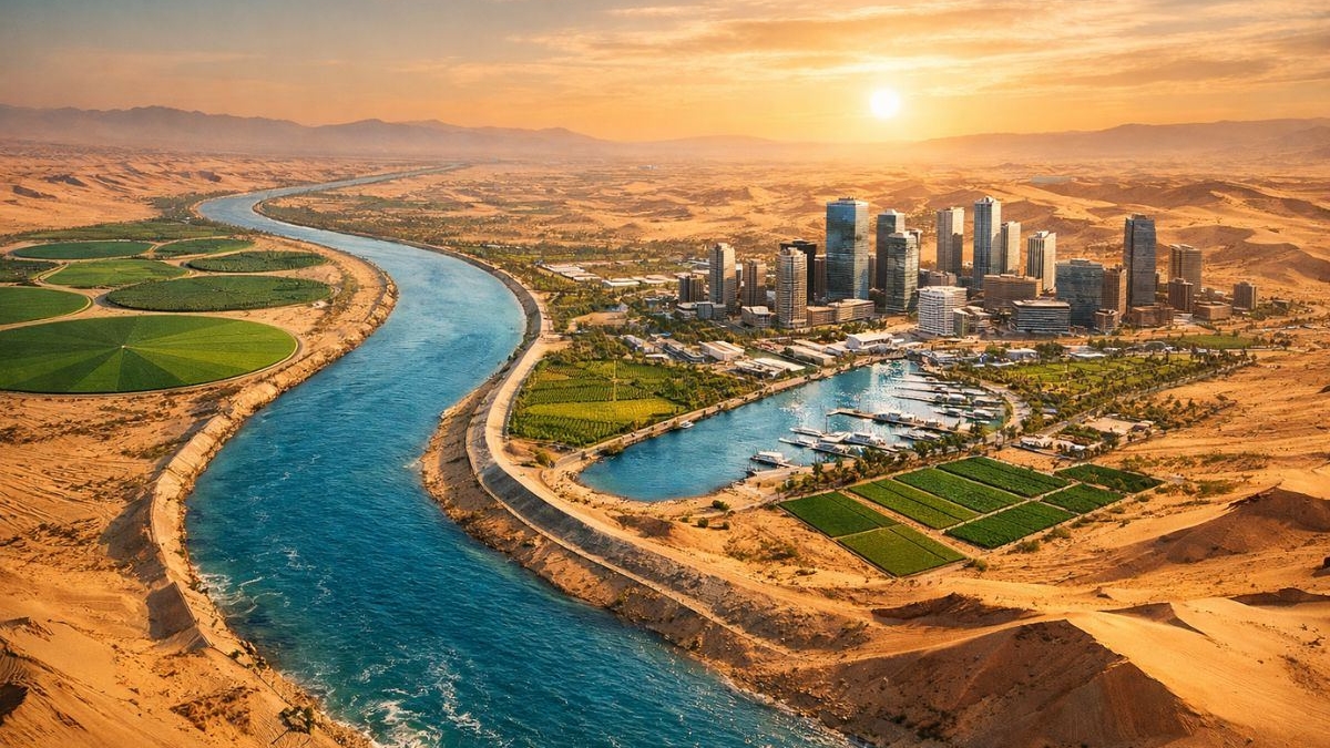 άντληση νερού Νείλου για νέα πόλη Jirian