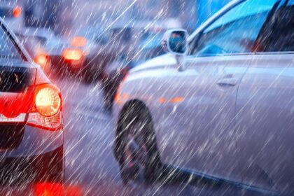 οδήγηση στη βροχή και έλεγχος ελαστικών