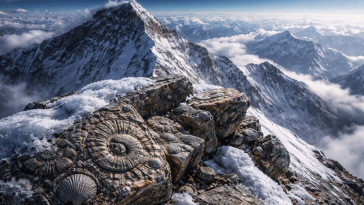 Απολιθώματα θαλάσσιων οργανισμών στο Έβερεστ