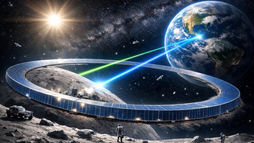 Luna Ring σχέδιο ηλιακής ενέργειας Σελήνη Shimizu