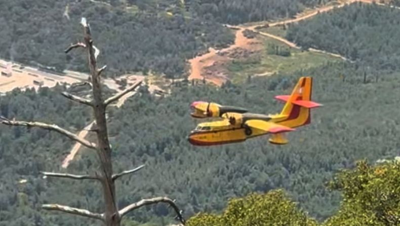 Φωτιά στην Πάρνηθα με πυροσβεστικά μέσα