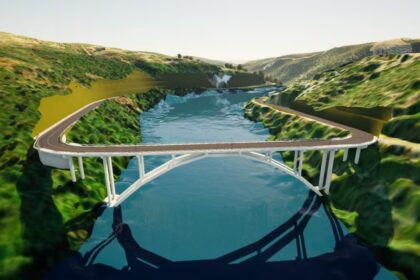 νέα γέφυρα 160 μέτρων συνδέει Ισπανία Πορτογαλία