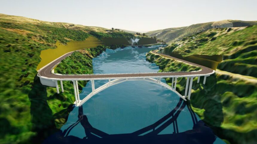 νέα γέφυρα 160 μέτρων συνδέει Ισπανία Πορτογαλία