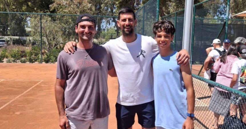 Ραφαήλ Παγώνης με Νόβακ Τζόκοβιτς στη Γλυφάδα