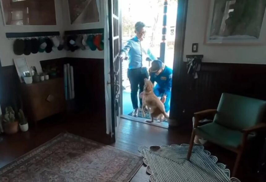 Αστροναύτης Artemis II κάνει αγκαλιά σκύλο Sadie