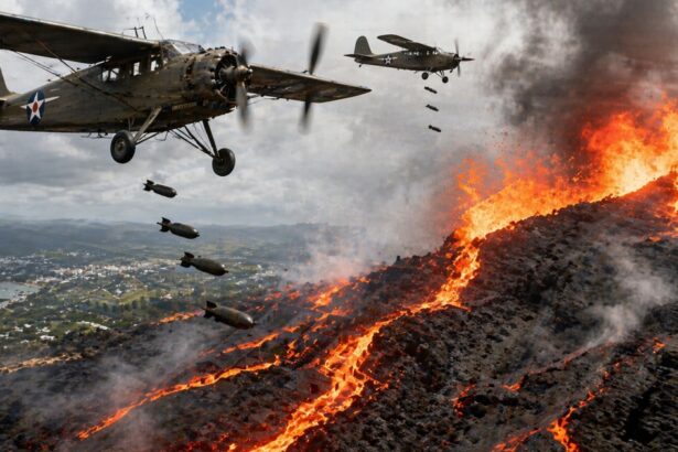 βομβαρδισμός ηφαιστείου Χαβάη Mauna Loa 1935