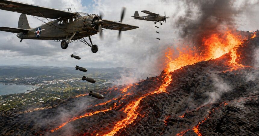 βομβαρδισμός ηφαιστείου Χαβάη Mauna Loa 1935