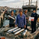 ψαράδες με υποθαλάσσιες συσκευές βυθού