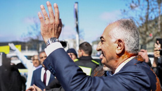 Ρεζά Παχλαβί στο Βερολίνο με κόκκινη μπογιά