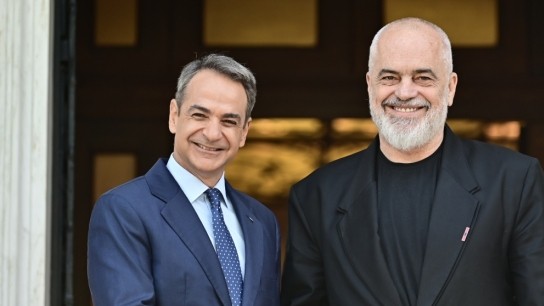 Μητσοτάκης και Ράμα στο Μέγαρο Μαξίμου για Αλβανία ένταξη Ε.Ε.