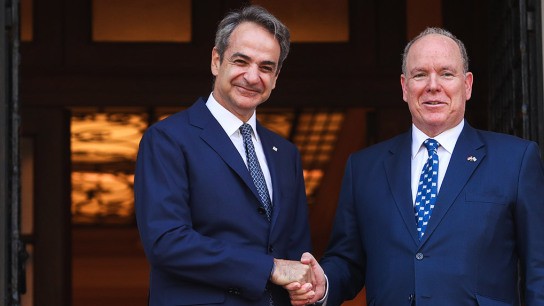 πρίγκιπας Αλβέρτος Μονακό στο Μαξίμου με Μητσοτάκη