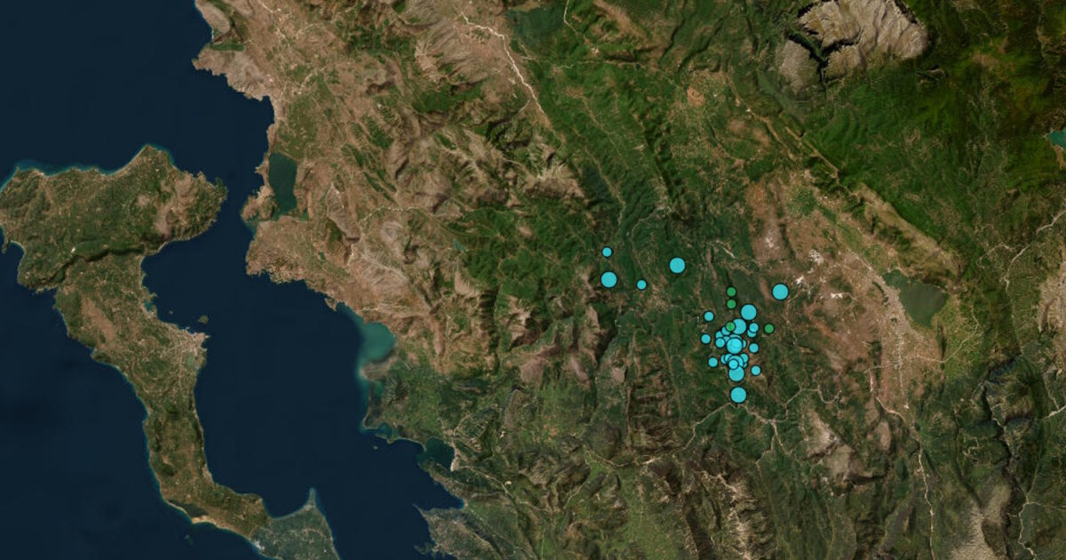 Χάρτης του σεισμού στη Θεσπρωτία Ηπείρου