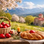 Πασχαλινό τραπέζι με αυγά και τσουρέκια πασχαλινές αλλεργίες