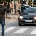 πεζός λέει ευχαριστώ στη διάβαση σε οδηγό - ευχαριστώ στη διάβαση