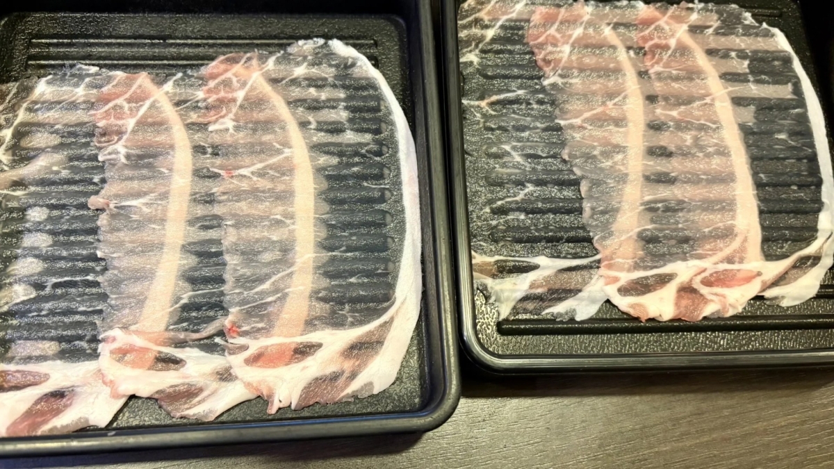 διάφανο χοιρινό stealth pork σερβίρισμα