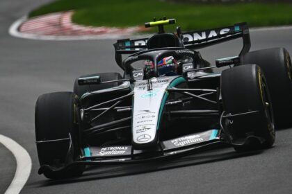Russell Antonelli μάχη Canadian GP με βροχή
