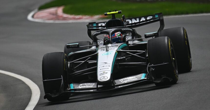 Russell Antonelli μάχη Canadian GP με βροχή