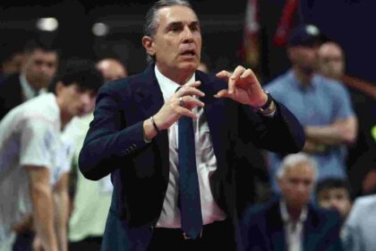 Σκαριόλο μετά τον τελικό Euroleague στο Telekom Center Athens