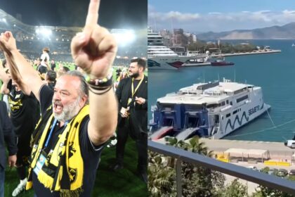 Πλοία παίζουν τον ύμνο της ΑΕΚ στον Πειραιά